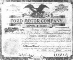 亨利·福特成立汽车公司