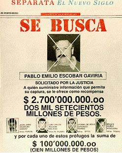 哥伦比亚大毒枭埃斯科瓦尔向政府投降  